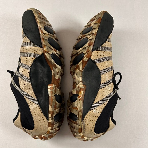 Tsubo Black Tan Leather Perforated Lace Up Sneakers Camo Sole Womens 10 EUR 43 - Picture 9 of 11